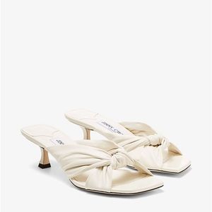 New‼️Jimmy Choo Latte Nappa Leather Mules